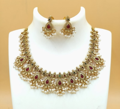 Joyful Alloy Gold-plated Multicolor Jewellery Set(Pack of 1)