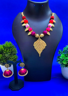 ssj Oxidised Silver Pink, Purple Jewellery Set(Pack of 1)