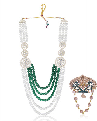 jiyanshi fashion Glass Gold-plated Green, White Jewellery Set(Pack of 1)