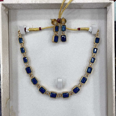 Shilpa Creation Brass Blue Jewellery Set(Pack of 1)