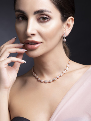 RUBANS Brass Gold-plated Rose Gold Jewellery Set(Pack of 1)