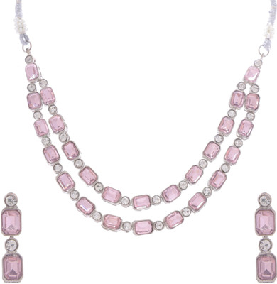 EIT Collection Alloy Silver Pink Jewellery Set(Pack of 3)