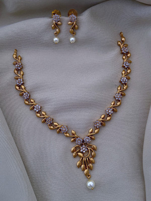 ROFARWORD Brass, Copper Gold-plated Gold Jewellery Set(Pack of 1)
