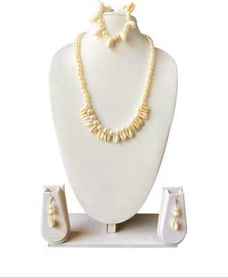 bongo nari boutique Plastic White Jewellery Set(Pack of 1)