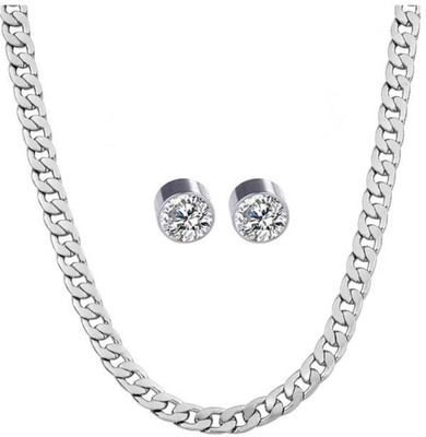 Juneja Enterprises Stainless Steel Silver Jewellery Set(Pack of 1)