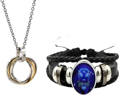 Elanora Jewels Alloy Sterling Silver Gold Jewellery Set(Pack of 2)