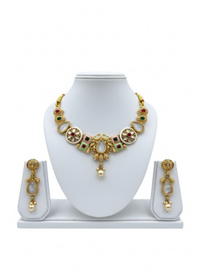 Rajasthankundan Alloy Gold-plated Multicolor Jewellery Set(Pack of 1)