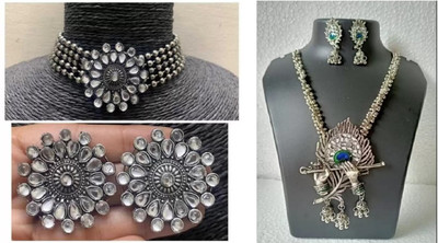 Samridhi DC Alloy Silver Silver Jewellery Set(Pack of 2)