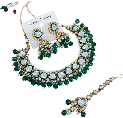 Anahat collection Alloy Gold-plated Green Jewellery Set(Pack of 1)