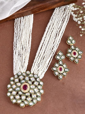 SHIVANYA Alloy Gold-plated Green Jewellery Set(Pack of 1)