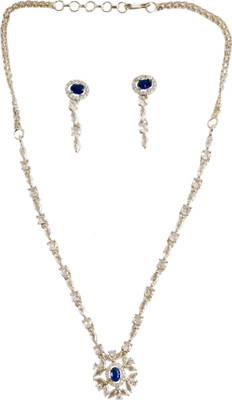 RANIT CREATION Brass Rhodium Blue, Silver Jewellery Set(Pack of 1)