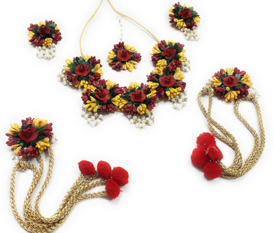 Agarwal Fashion Fabric Yellow, Red Jewellery Set(Pack of 1)