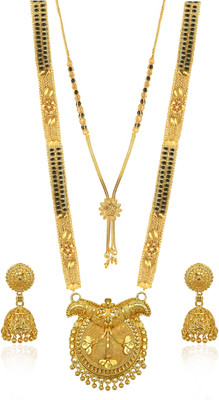 Divastri Brass Gold-plated Gold Jewellery Set(Pack of 1)