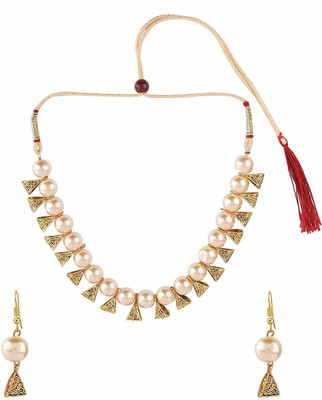 BELLACRAZE Brass Gold-plated White, Gold Jewellery Set(Pack of 1)