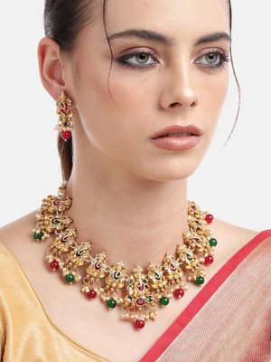 MANSIYAORANGE Copper Gold-plated Multicolor Jewellery Set(Pack of 1)