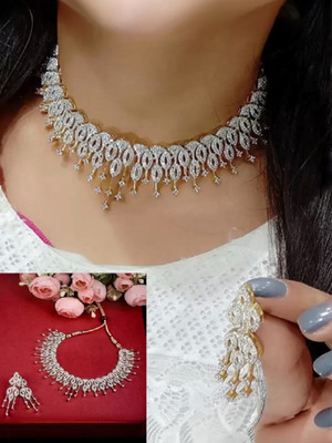 M Creation Alloy Gold-plated Gold Jewellery Set(Pack of 1)