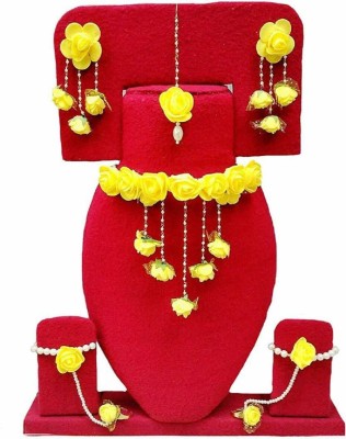 kripalu Fabric, Plastic, Paper Yellow, White Jewellery Set(Pack of 1)