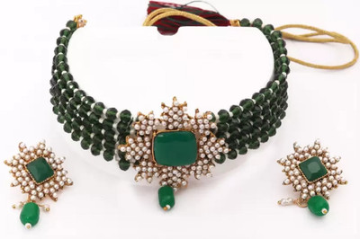 jatin imitation Metal Gold-plated Maroon Jewellery Set(Pack of 3)