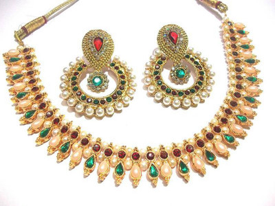 SHREE MAULI CREATION Alloy Gold-plated Multicolor Jewellery Set(Pack of 3)