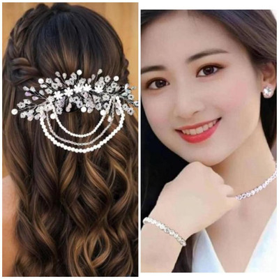 tbh Alloy Silver Jewellery Set(Pack of 3)