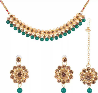 ashlyn creations Crystal Green Jewellery Set(Pack of 1)