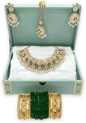 Mogha Jewels Brass Gold-plated Gold Jewellery Set(Pack of 4)