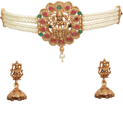 Sukhigold Alloy Gold-plated Green, Maroon Jewellery Set(Pack of 3)