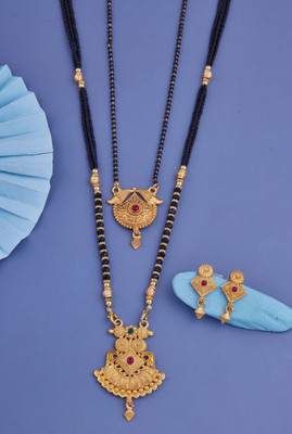 house of common Brass Gold-plated Gold Jewellery Set(Pack of 2)