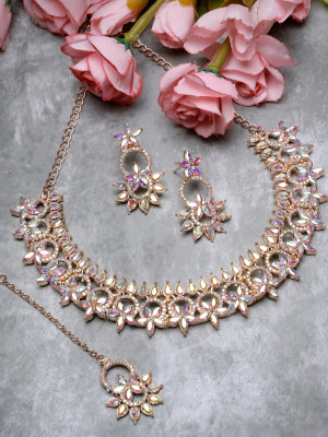 Sukkhi Alloy Copper Rose Gold Jewellery Set(Pack of 4)