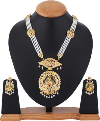 Rhosyn Brass, Stone, Mother of Pearl, Alloy Gold-plated Multicolor Jewellery Set(Pack of 2)