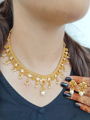 ROFARWORD Brass, Copper Gold-plated Gold Jewellery Set(Pack of 1)