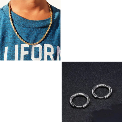 MAATRCHAAYA Stainless Steel Gold-plated, Sterling Silver Silver, Gold Jewellery Set(Pack of 2)