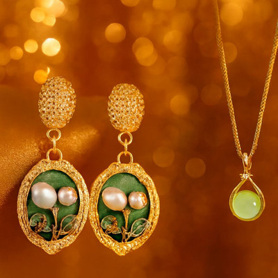 DEV VARNIKA Brass, Alloy Gold-plated Multicolor Jewellery Set(Pack of 3)