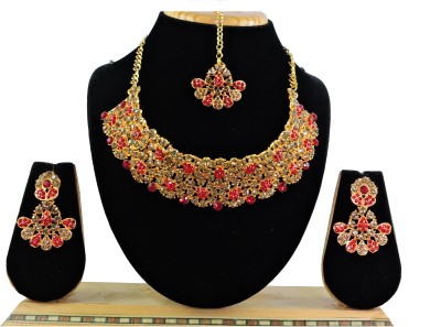 VATSALYA creation Alloy Red Jewellery Set(Pack of 1)