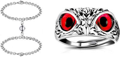 ruby collection Alloy Silver, Red, Silver Jewellery Set(Pack of 2)