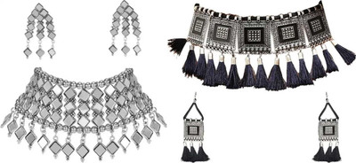 JMBW INTERNATIONAL Alloy Silver, White Jewellery Set(Pack of 2)