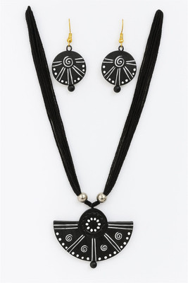 ClayNest Terracotta Black Jewellery Set(Pack of 1)