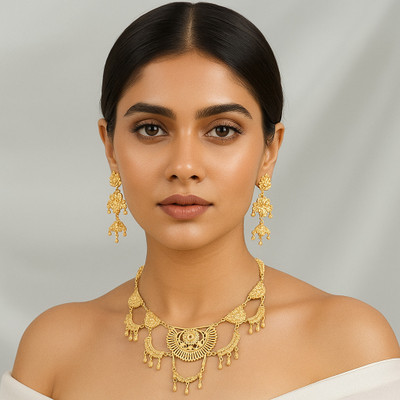 SMARNN Metal Gold-plated Gold Jewellery Set(Pack of 3)