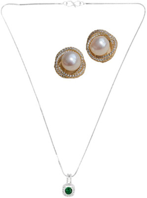 SKG Fashions Stone Green, White Jewellery Set(Pack of 1)
