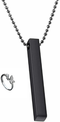 Vedansh Alloy, Stainless Steel Titanium, Sterling Silver, Silver Silver, Black Jewellery Set(Pack of 2)