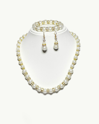 Classique Mother of Pearl Gold-plated White Jewellery Set(Pack of 1)