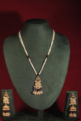 Elyra jewelss Brass, Copper, Alloy Gold-plated Purple, White, Gold Jewellery Set(Pack of 1)