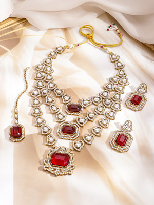 RUBANS Brass Gold-plated Gold Jewellery Set(Pack of 2)