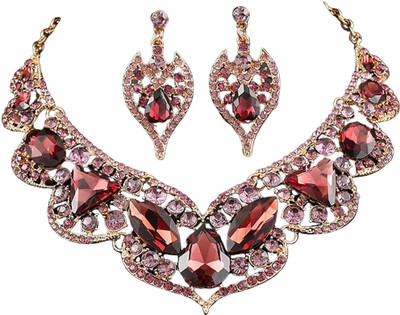 Gehney joy of jewels Alloy Silver Silver, Ruby Red Jewellery Set(Pack of 3)