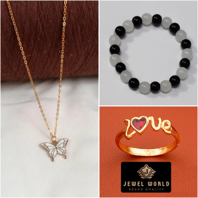 Jewel WORLD Brass, Crystal, Alloy Gold-plated Multicolor Jewellery Set(Pack of 1)