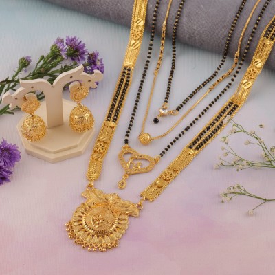 DHRUMIT ENTERPRISE Brass Gold-plated Gold Jewellery Set(Pack of 3)