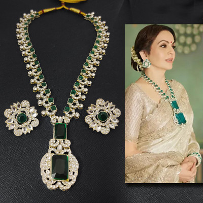 EIT Collection Brass Gold-plated Green Jewellery Set(Pack of 3)