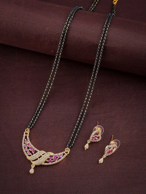 Harsha Creation Alloy Gold-plated Red Jewellery Set(Pack of 1)
