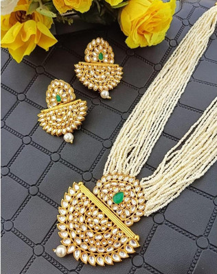 nitya fashion Alloy Gold-plated White Jewellery Set(Pack of 1)