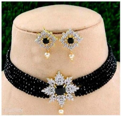 Artificially Alloy Black, White Jewellery Set(Pack of 1)
